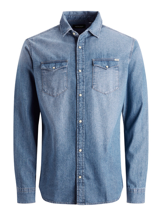 JJESHERIDAN Shirts - medium blue denim