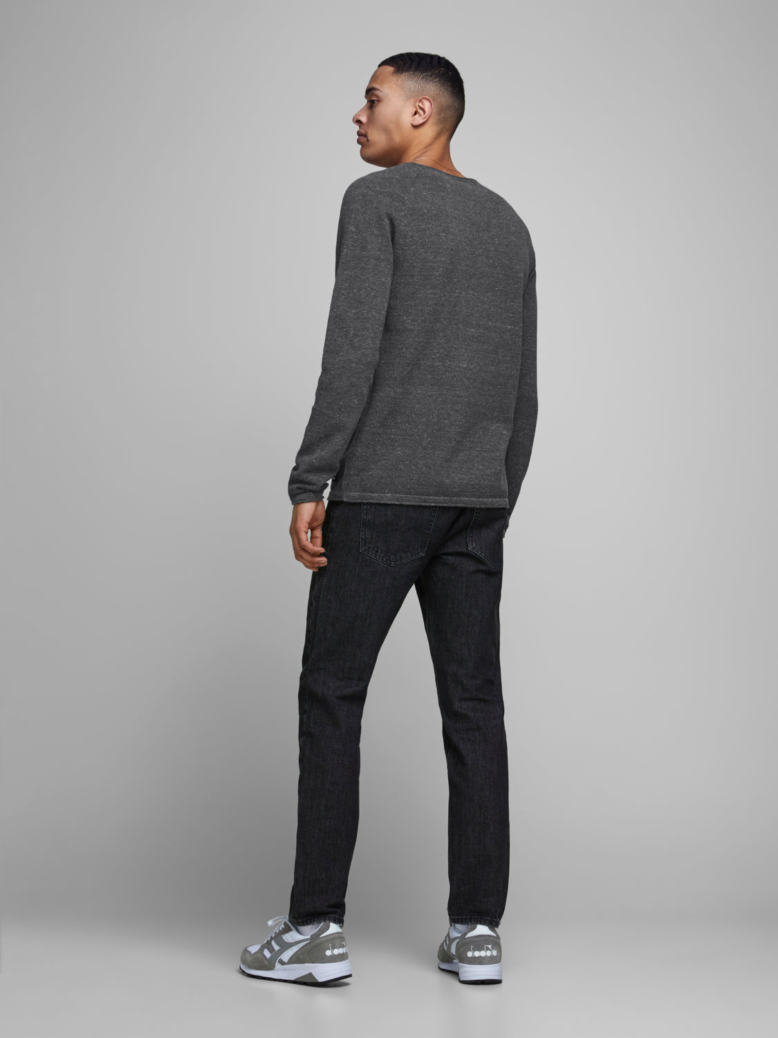 JJEHILL Pullover - dark grey melange