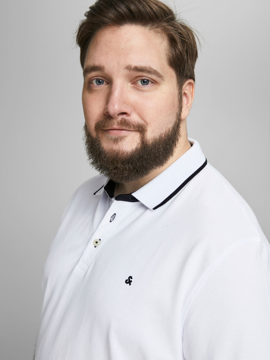 PlusSize JJEPAULOS Polo Shirt - White