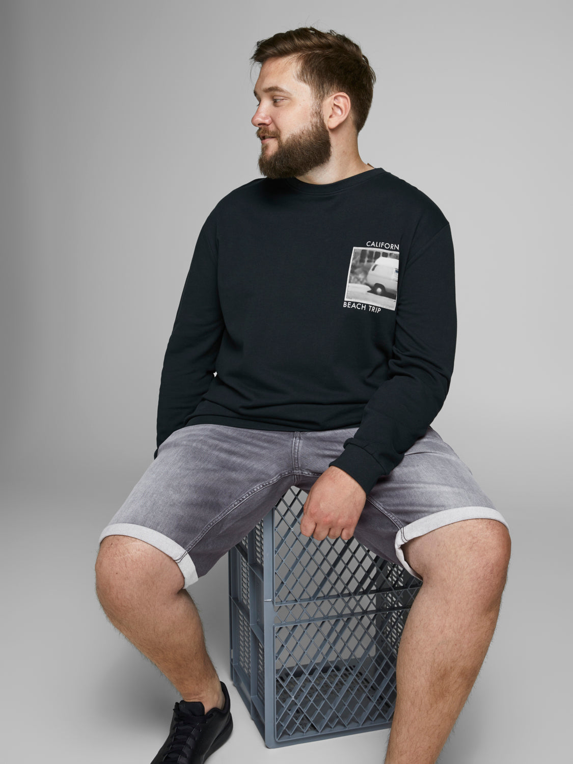 PlusSize JJIRICK Shorts - Grey Denim