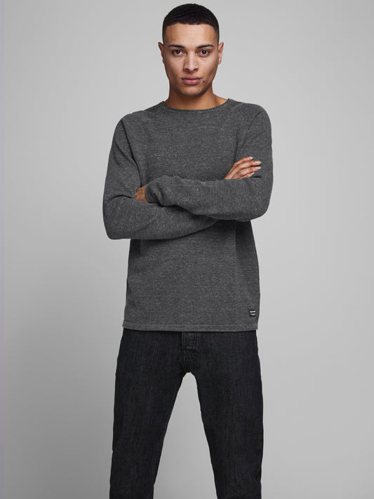 JJEHILL Pullover - dark grey melange