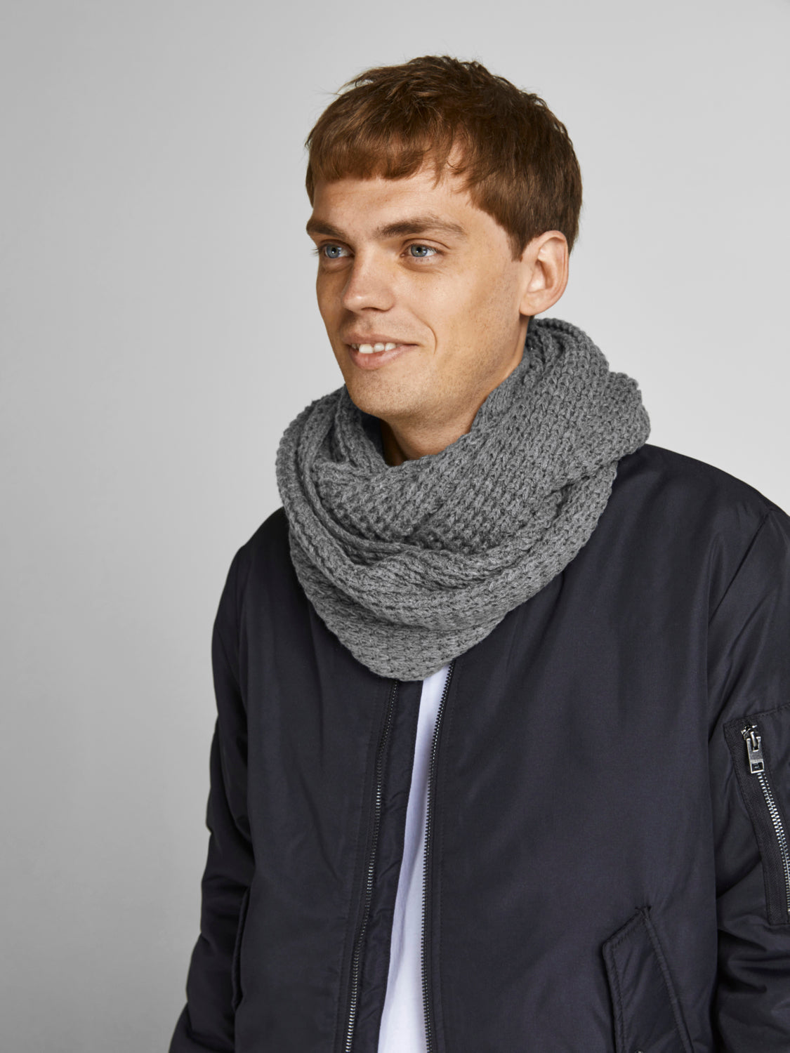 JACWAFFLE Scarf - Light Grey Melange
