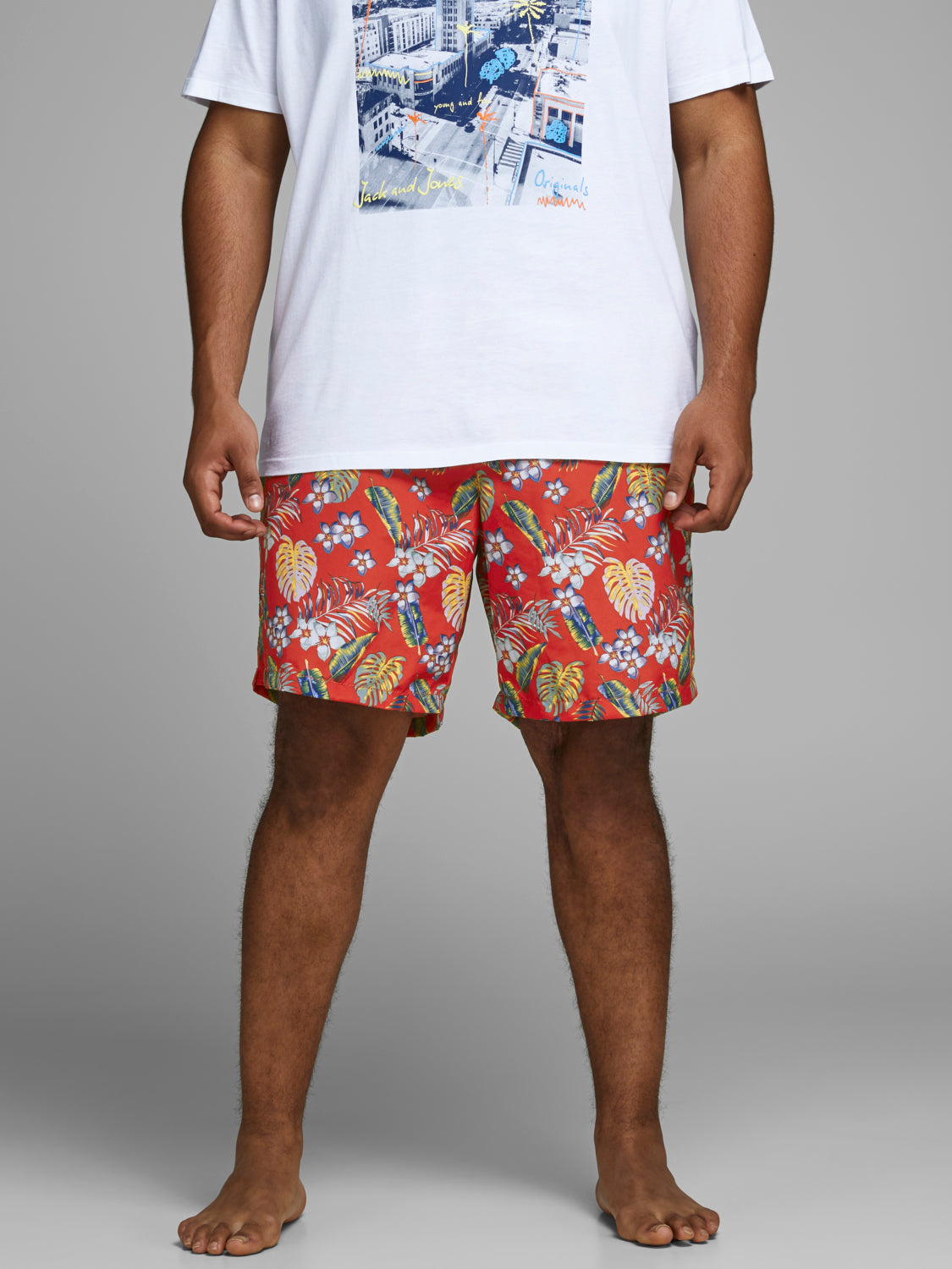 PlusSize JJICALI Swimshorts - Fiery Red