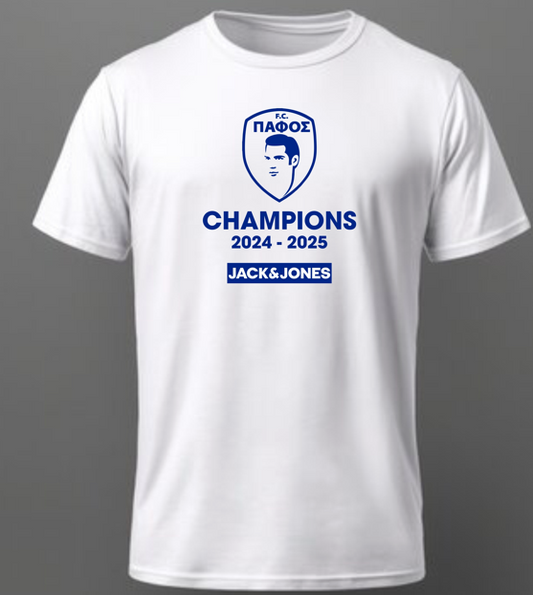 PAFOS FC  CHAMPIONS JJECHARGE T-Shirt - White