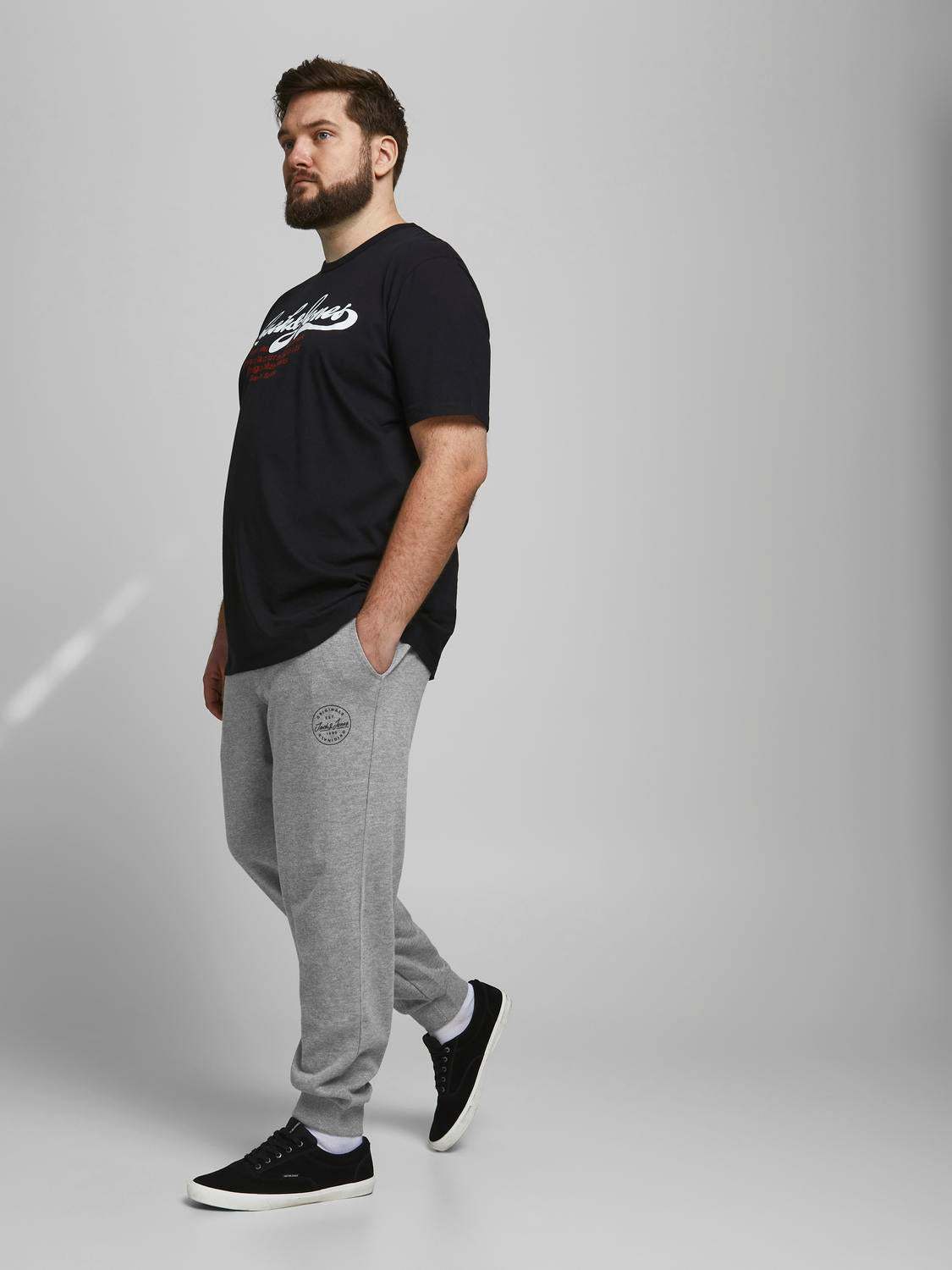 PlusSize JPSTGORDON Track Pants - Light Grey Melange