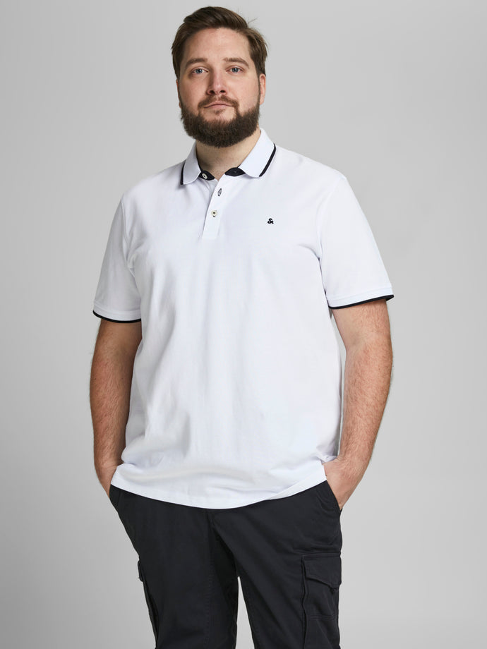 PlusSize JJEPAULOS Polo Shirt - White