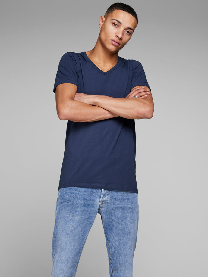 JJEBASIC T-Shirt - NAVY BLUE