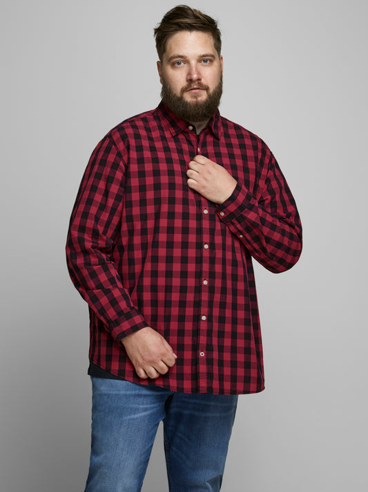 PlusSize JJEGINGHAM Shirts - Brick Red