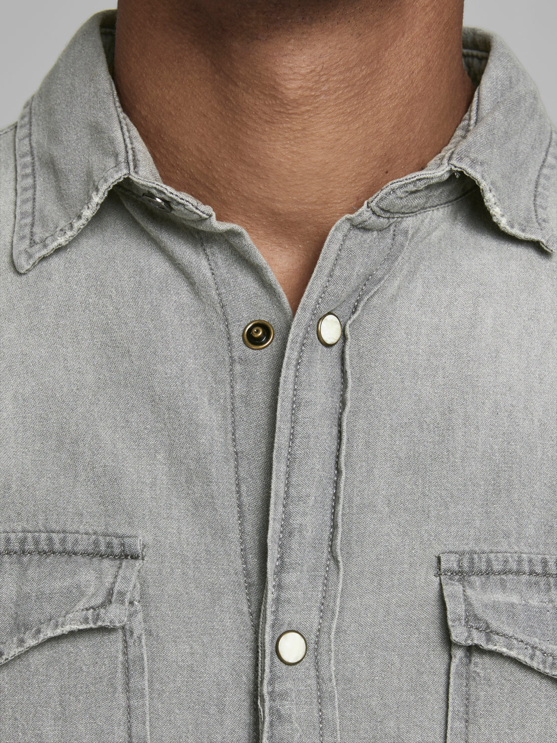 JJESHERIDAN Shirts - light grey denim