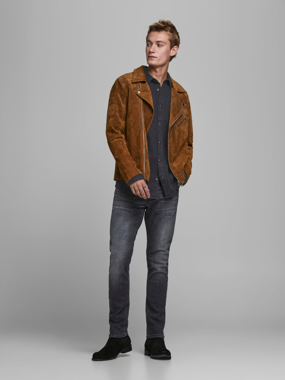 JJESHERIDAN Shirts - black denim