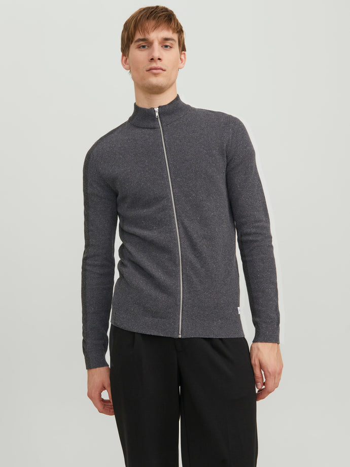 JJEHILL Cardigan - Dark Grey Melange
