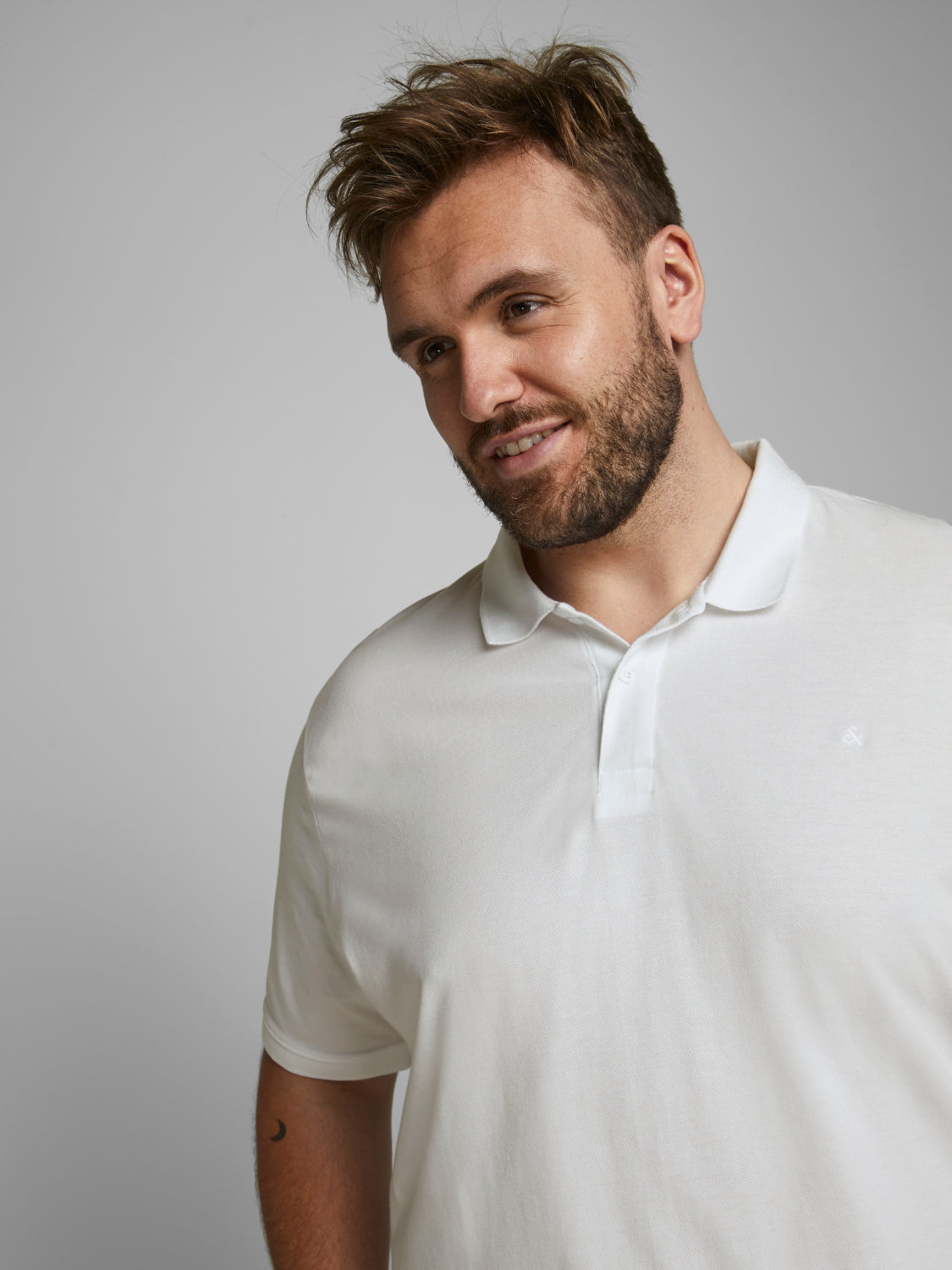 PlusSize JJEBASIC Polo Shirt - White